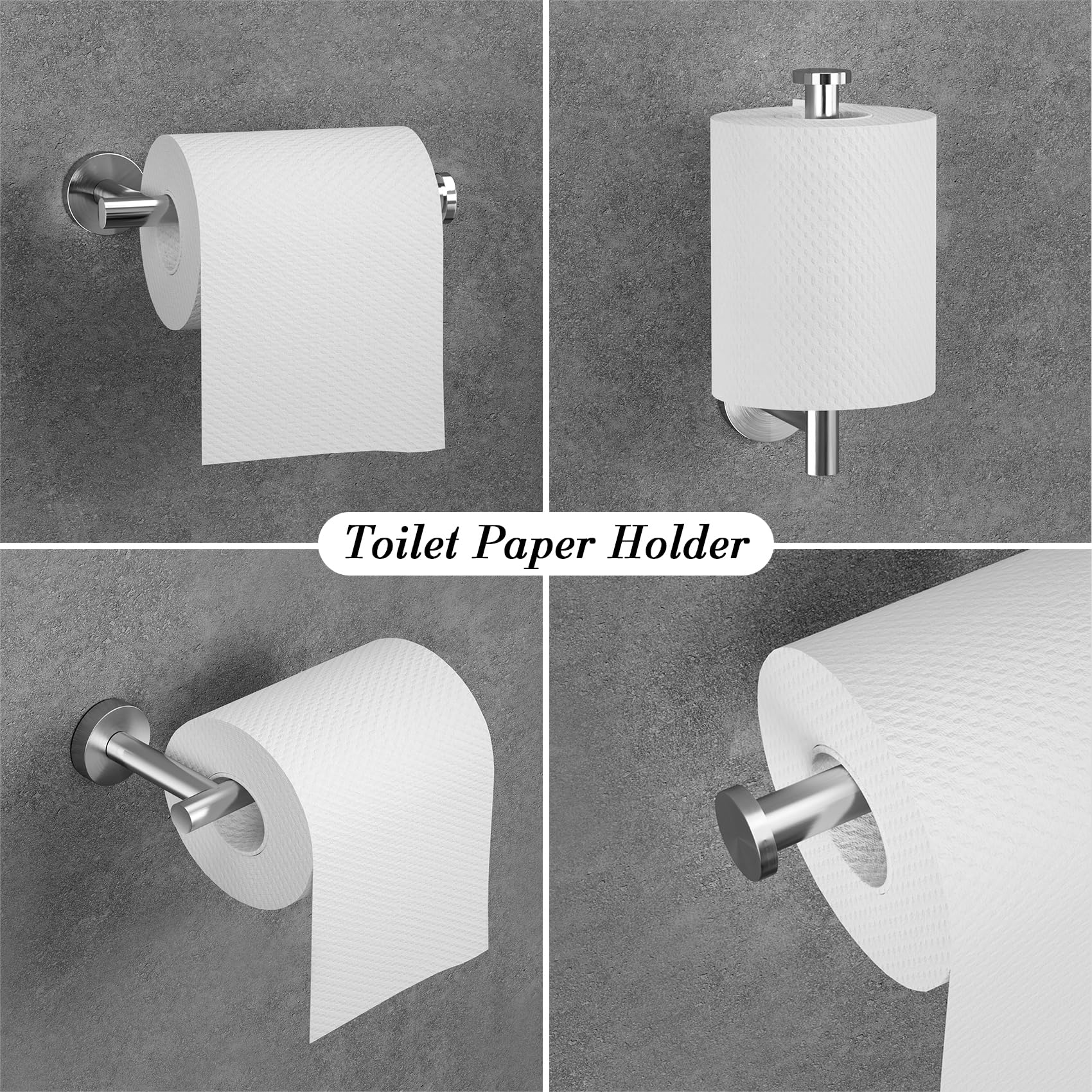 Bathroom Hardware Towel Bar Set -Brushed Nickel Bathroom Accessories Set - Including 16'' Hand Towel Bars - Toilet Paper Holders